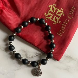 Black & Silver Rustic Cuff Bracelet